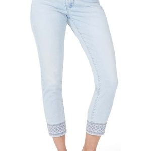 NYDJ Embroidered Skinny Ankle Jeans